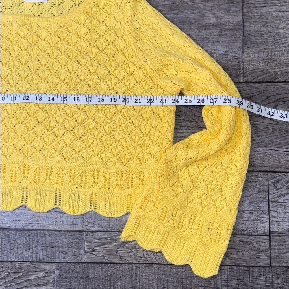 LC Lauren Conrad Yellow Bell Sleeve Women's Sweater - Picture 4 of 7